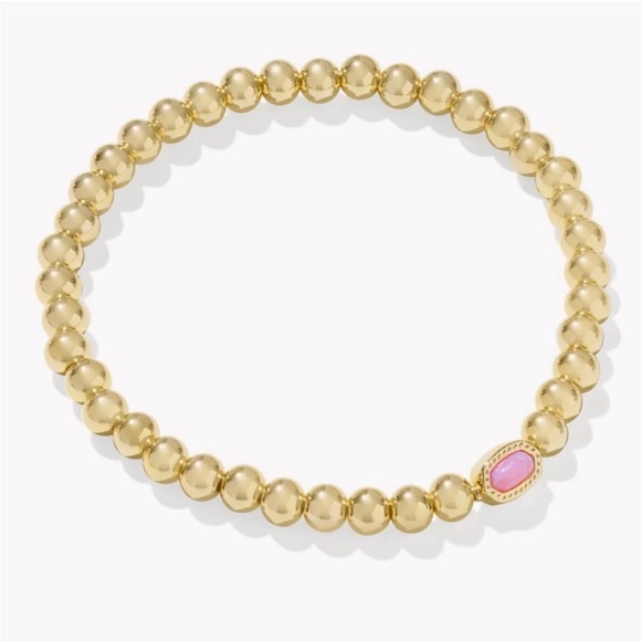 kendra scott mini elaina gold carnation kyocera opal stretch bracelet - Picture 4 of 9